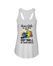 softball girl soul Ladies Flowy Tank tile