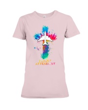 Flight Attendant jesus cross colorful Premium Fit Ladies Tee tile