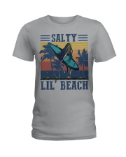 surfing salty lil beach Ladies T-Shirt tile