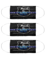 back the blue police us flag mas Cloth Face Mask - 3 Pack front