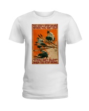old man skiing 3 dont get old pt lqt nna Ladies T-Shirt tile