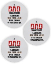 biker daughter to dad mug lqt NTH Circle Ornament (Wood tile
