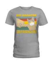 cat best quarantine friend Ladies T-Shirt tile