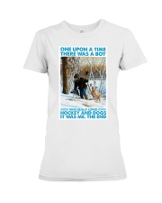 boy love hockey dogs once upon phq nna Premium Fit Ladies Tee tile