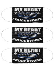 my heart belong to police officer mas Cloth Face Mask - 3 Pack front