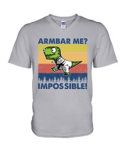 trex jiu jitsu armbar me impossible V-Neck T-Shirt tile