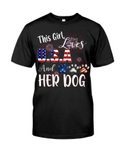 girl dog usa love Classic T-Shirt front