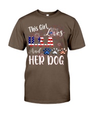 girl dog usa love Classic T-Shirt tile