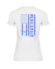 mericanmad mermaid usa flag neon Premium Fit Ladies Tee tile