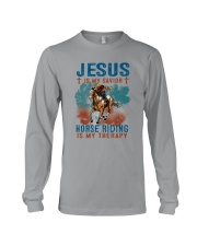 horse riding jesus therapy Long Sleeve Tee tile