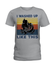 Mermaid Silhouette retro Ladies T-Shirt tile