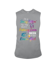 fishing loving beer kinda girl Sleeveless Tee tile