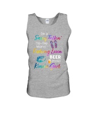 fishing loving beer kinda girl Unisex Tank tile