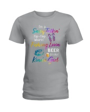 fishing loving beer kinda girl Ladies T-Shirt tile