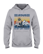 skiing jesus is my lift ticket Hooded Sweatshirt tile