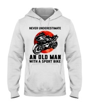never underestimate old man sport bike Hooded Sweatshirt tile