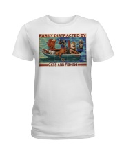 cats fishing easily distracted pt phq dqh Ladies T-Shirt tile