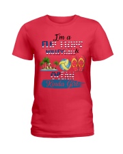 volleyball and summer vacation kinda girl Ladies T-Shirt tile