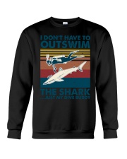 scuba diving shark dive buddy Crewneck Sweatshirt tile