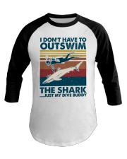 scuba diving shark dive buddy Baseball Tee tile