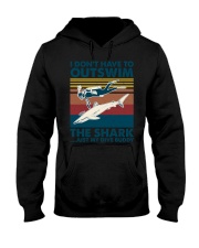 scuba diving shark dive buddy Hooded Sweatshirt tile