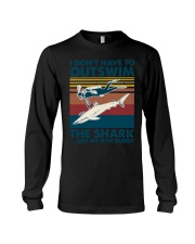 scuba diving shark dive buddy Long Sleeve Tee tile