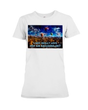 love hot air balloons sky adventure lqt pml Premium Fit Ladies Tee tile