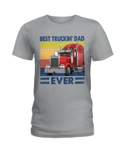 vintage best trucking dad ever Ladies T-Shirt tile