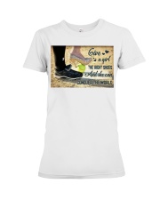 softball girl give right shoes pt lqt ntv Premium Fit Ladies Tee tile