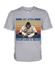 jiu jitsu train like a beast gorilla V-Neck T-Shirt tile