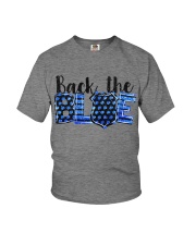 back the blue police Youth T-Shirt tile