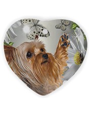 LIMITED EDITION - DOG YORKSHIRE LOVERS 10941A Heart ornament - single (wood) front