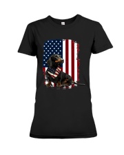 LIMITED EDITION - DACHSHUND AMERICAN FLAG - 9301P Premium Fit Ladies Tee tile