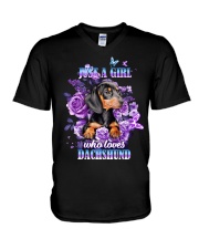 LIMITED EDITION - DACHSHUND T-SHIRT 8483K V-Neck T-Shirt tile