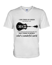 LIMITED EDITION - HIPPIE NATURE GUITAR 9342P V-Neck T-Shirt tile