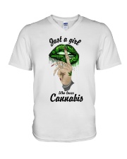 LIMITED EDITION - GIRL LOVES CANNABIS 9334P V-Neck T-Shirt tile