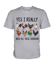 LIMITED EDITION - FARMER FUNNY CHICKEN 80135P V-Neck T-Shirt tile