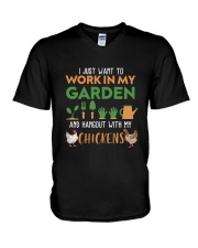 LIMITED EDITION - FARMER FUNNY CHICKENS - 80202P V-Neck T-Shirt tile