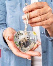 LIMITED EDITION - DOG PUG LOVERS 10942A Heart ornament - single (porcelain) aos-heart-ornament-single-porcelain-lifestyles-01
