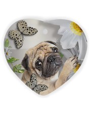LIMITED EDITION - DOG PUG LOVERS 10942A Heart Ornament (Wood) tile