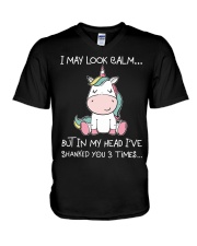 LIMITED EDITION - FUNNY UNICORN - 80104PP V-Neck T-Shirt tile