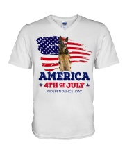 LIMITED EDITION - GERMAN SHEPHERD FLAG - 9266P V-Neck T-Shirt tile