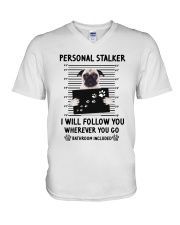 LIMITED EDITION - STALKER PUG - 9308P V-Neck T-Shirt tile