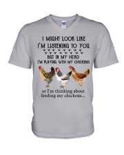 LIMITED EDITION - FARMER LOVE CHICKEN - 80196P V-Neck T-Shirt tile