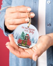 LIMITED EDITION - DACHSHUND JOLLY - 80232TU Circle ornament - single (porcelain) aos-circle-ornament-single-porcelain-lifestyles-01