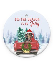 LIMITED EDITION - DACHSHUND JOLLY - 80232TU Circle ornament - single (porcelain) front