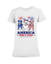 LIMITED EDITION - PIT BULL AMERICAN FLAG - 9297P Premium Fit Ladies Tee tile