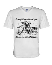 LIMITED EDITION - FARMER LOVE HORSES- 80265P V-Neck T-Shirt tile
