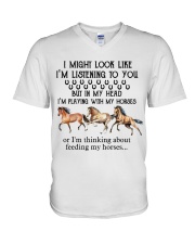 LIMITED EDITION - FARMER LOVE HORSE - 80150P V-Neck T-Shirt tile