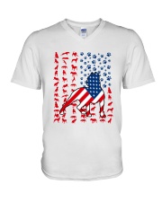 LIMITED EDITION - PIT BULL USA FLAG - 9311P V-Neck T-Shirt tile